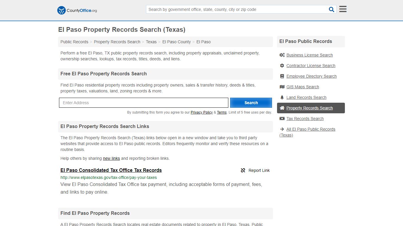 El Paso Property Records Search (Texas) - County Office