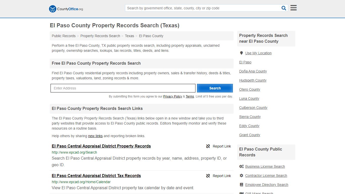 El Paso County Property Records Search (Texas) - County Office